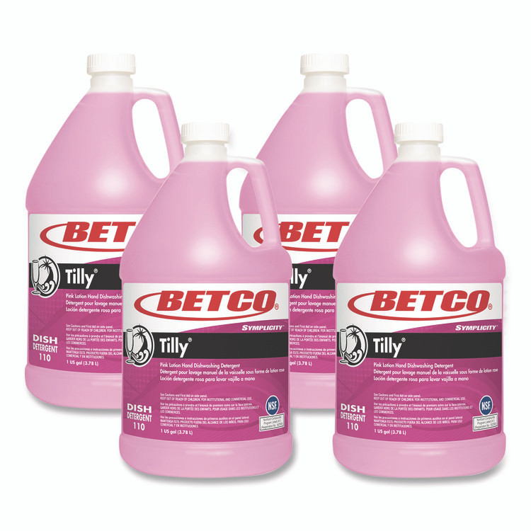 BETCO CORPORATION 1100400 Symplicity Tilly Hand Dishwashing Detergent, Fresh Bouquet Scent, 1 gal Bottle, 4/Carton