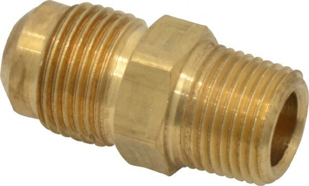 Parker 48F-8-6 Brass Flared Tube Connector: 1/2" Tube OD, 3/8-18 Thread, 45 ° Flared Angle