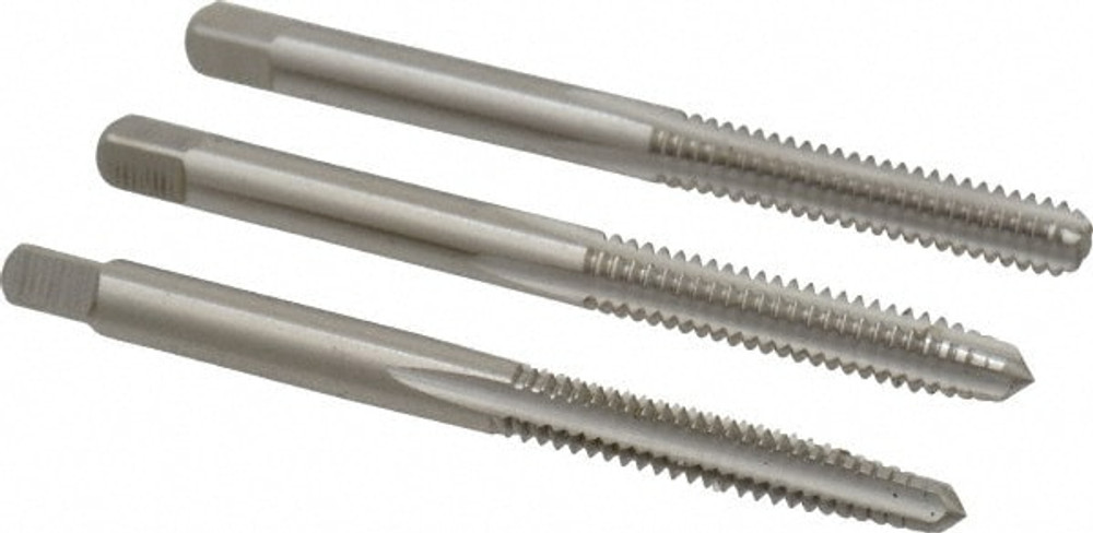 Cleveland C54332 Tap Set: #10-24 UNC, 3 Flute, Bottoming Plug & Taper, High Speed Steel, Bright Finish