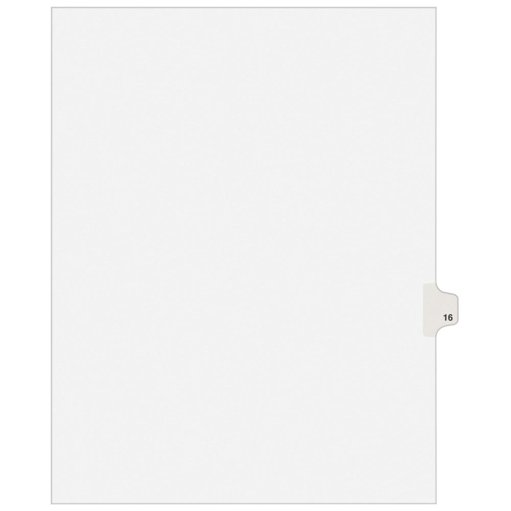 AVERY PRODUCTS CORPORATION 1016 Avery Individual Legal Dividers Avery Style, Letter Size, Side Tab #16, White Dividers/White Tabs