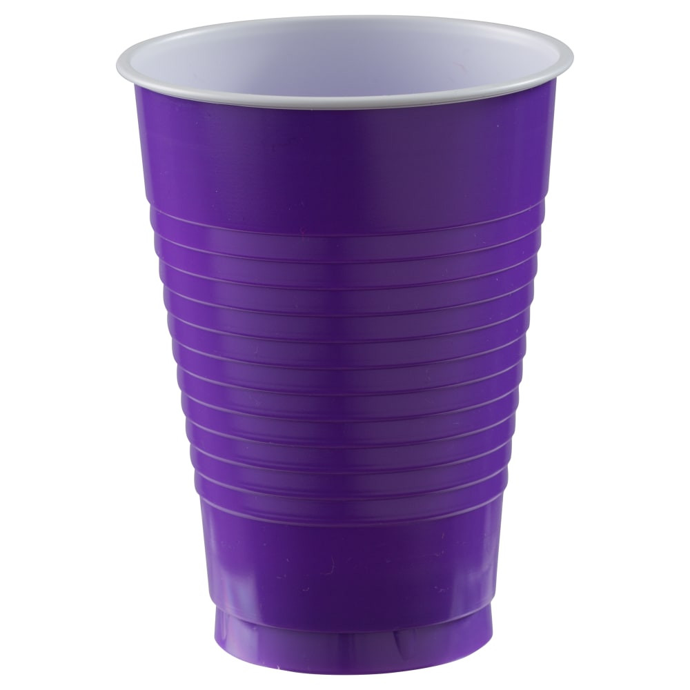 AMSCAN 436811.106  436811 Plastic Cups, 12 Oz, Purple, 50 Cups Per Pack, Case Of 3 Packs