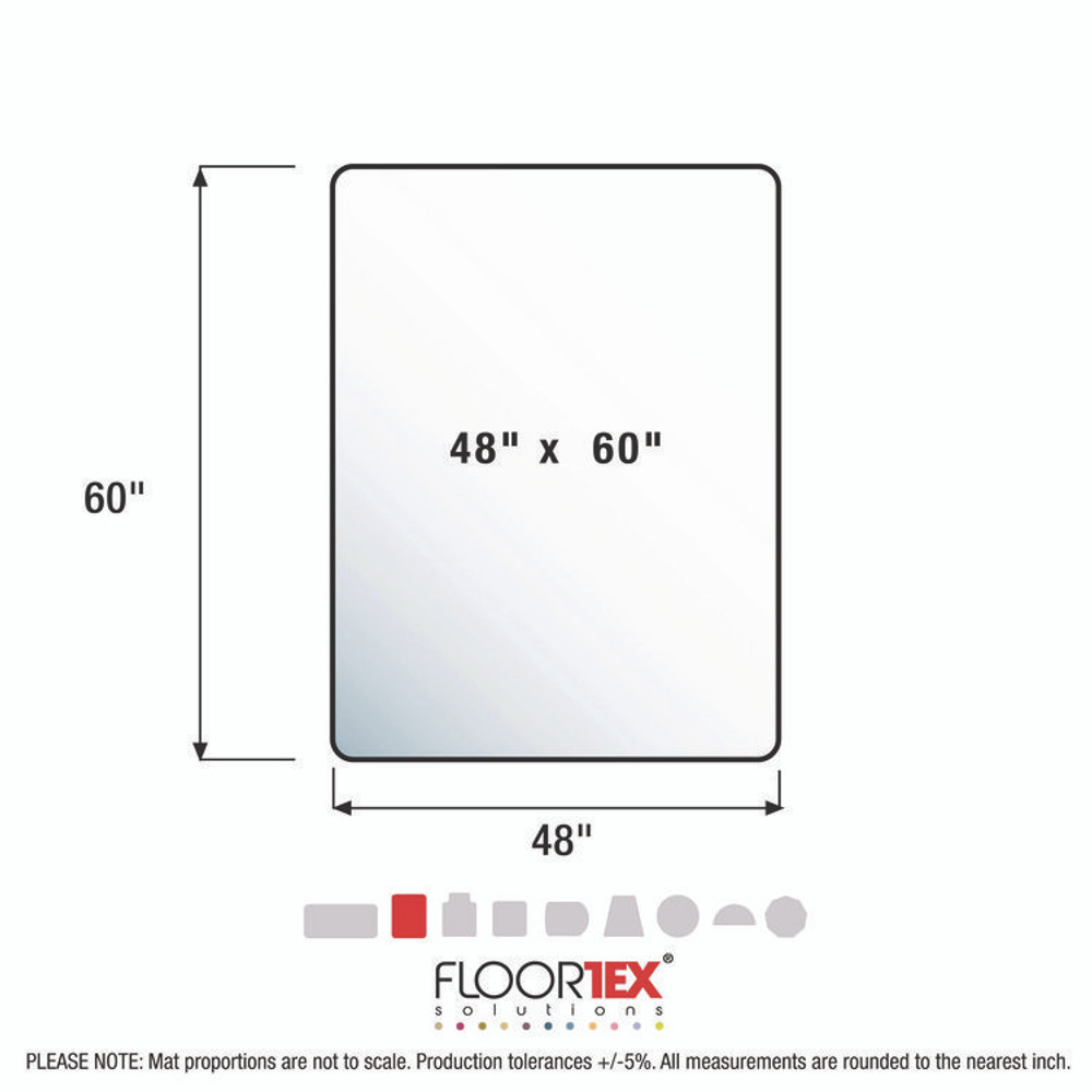 FLOORTEX PF1115225EV Cleartex Advantagemat Phthalate Free PVC Chair Mat for Low Pile Carpets, 48" w x 60" l, Clear