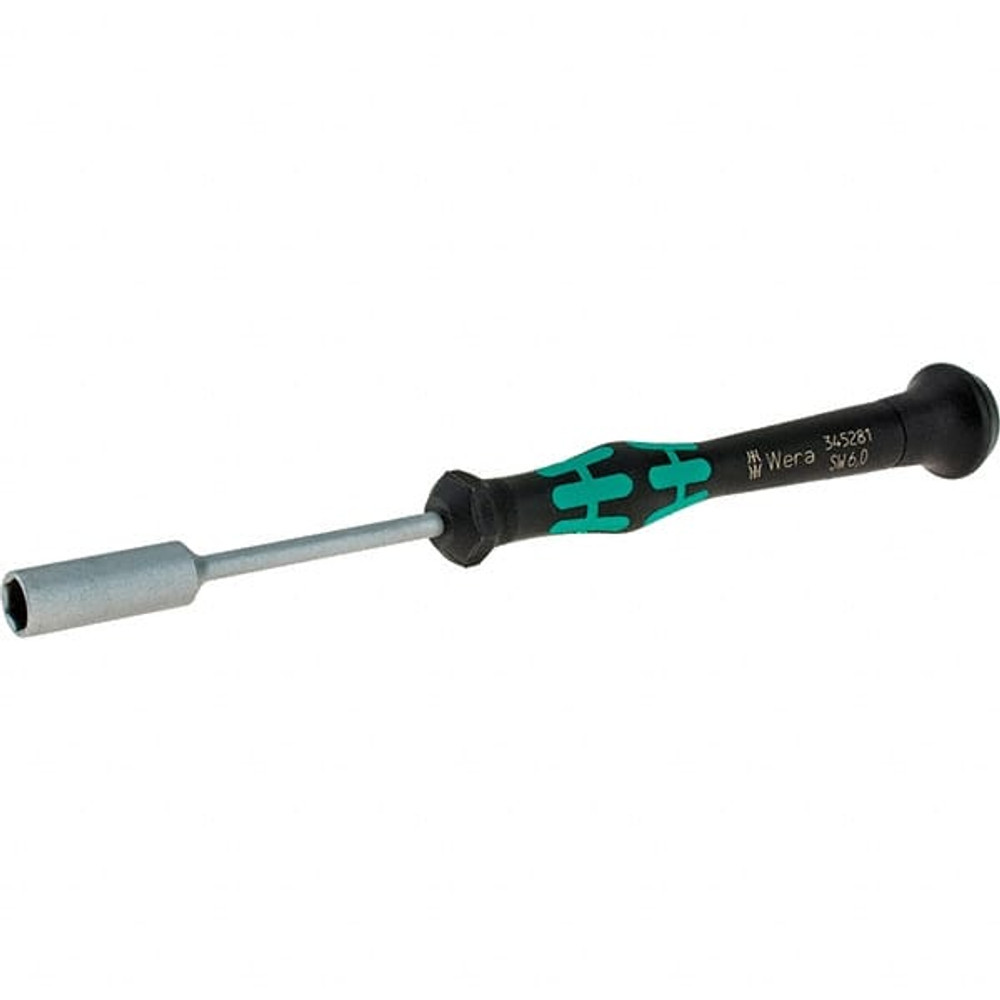 Wera 05345281001 Precision Nut Driver: Solid Shaft, Cushion Grip Handle, 6-1/4" OAL