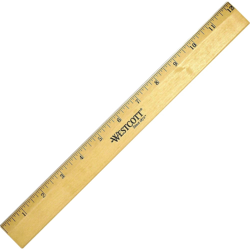 ACME UNITED CORPORATION Westcott 10381  Wood Ruler, Single Edge, 12in