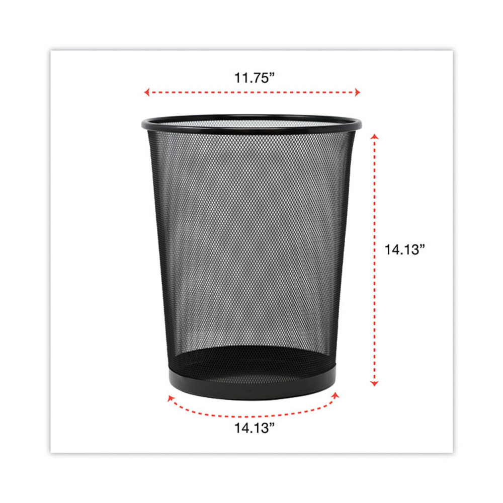 UNIVERSAL OFFICE PRODUCTS 20008 Mesh Wastebasket, 18 qt, Steel Mesh, Black