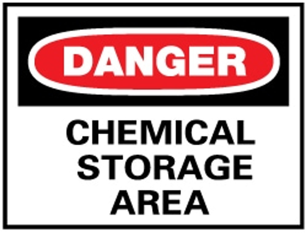 AccuformNMC D239EB Sign: Rectangle, "Danger - Chemical Storage Area"