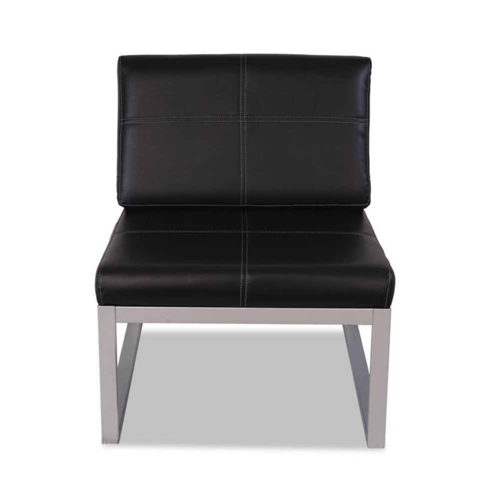 ALERA RL8319CS Alera Ispara Series Armless Chair, 26.57" x 30.71" x 31.1", Black Seat, Black Back, Silver Base