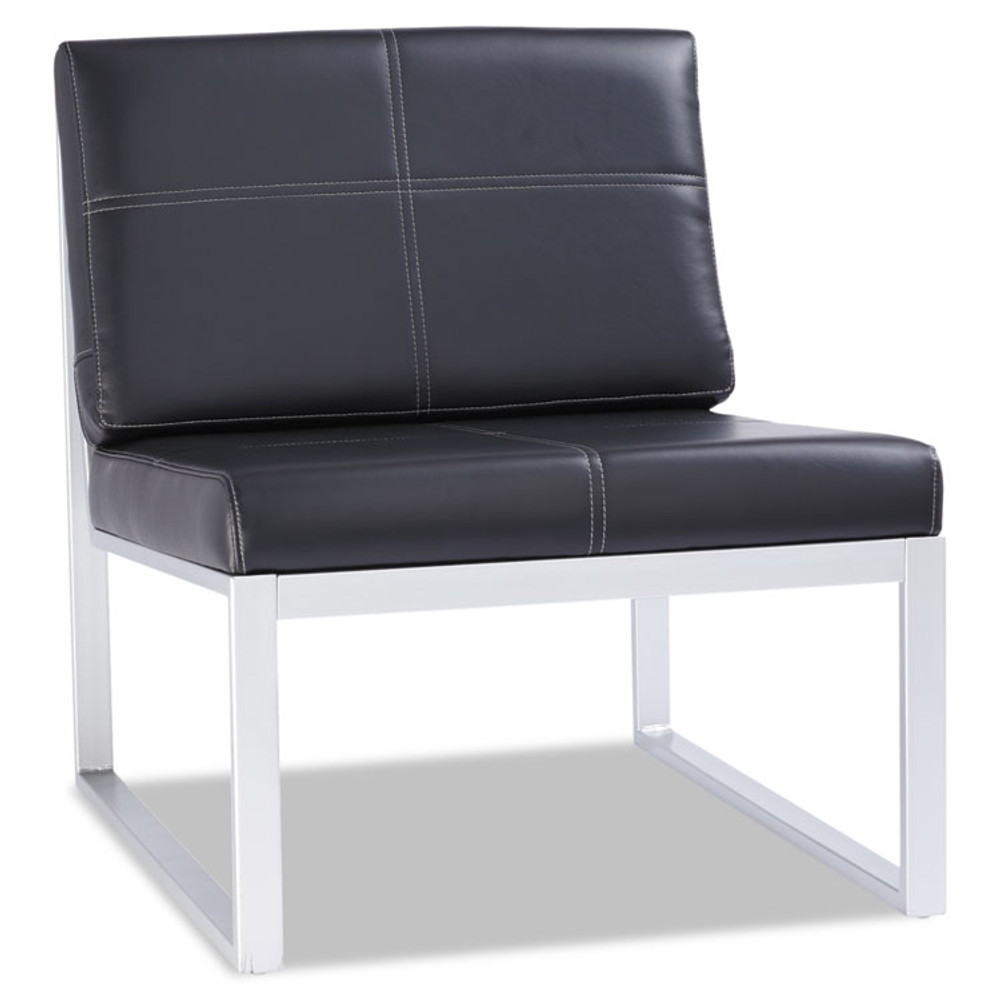 ALERA RL8319CS Alera Ispara Series Armless Chair, 26.57" x 30.71" x 31.1", Black Seat, Black Back, Silver Base