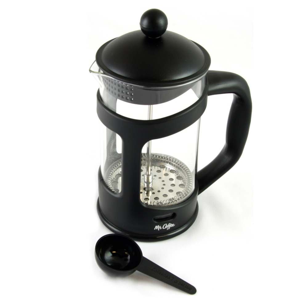 GIBSON OVERSEAS INC. 99586594M Mr. Coffee Brivio 28 Oz French Press Coffee Maker, Black/Clear