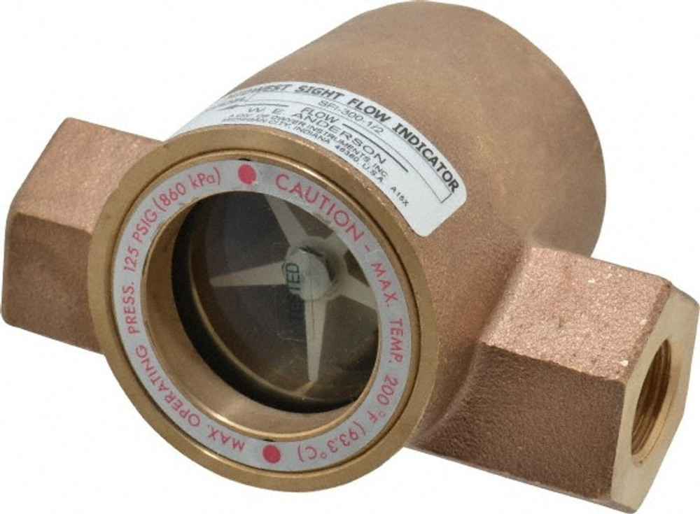 Dwyer SFI-300-1/2 1/2 Inch, Bronze Body Sight Flow Indicator