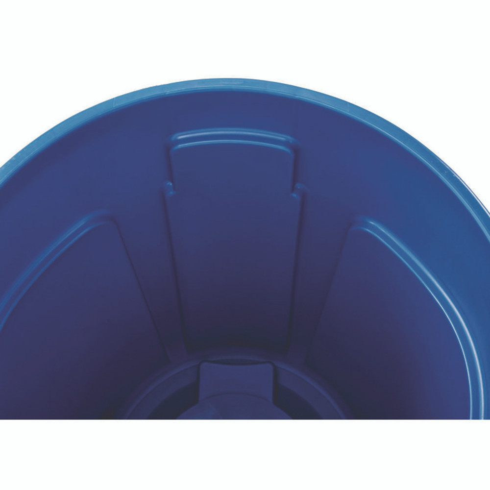 RUBBERMAID COMMERCIAL PROD. 264360BE Vented Round Brute Container, 44 gal, Plastic, Blue