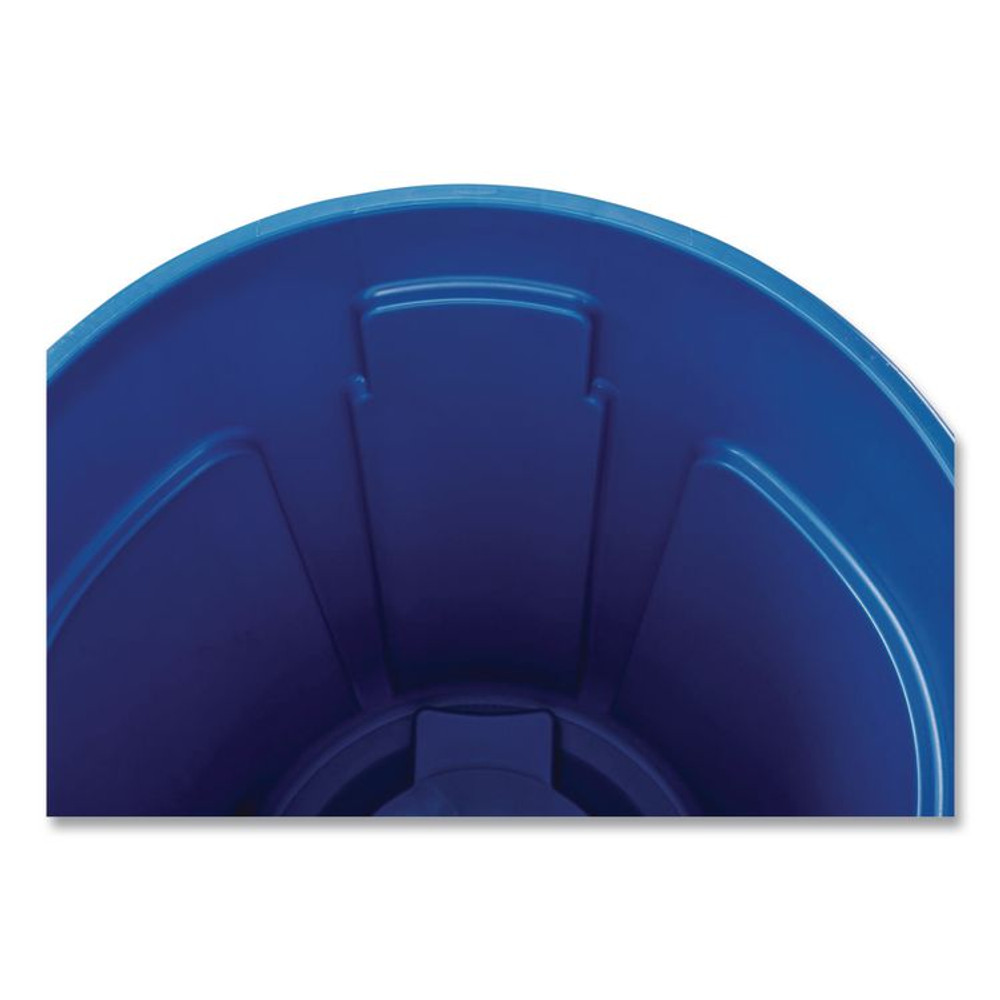 RUBBERMAID COMMERCIAL PROD. 264360BE Vented Round Brute Container, 44 gal, Plastic, Blue
