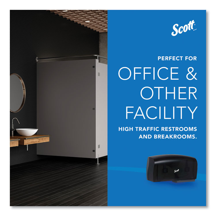 KIMBERLY-CLARK PROFESSIONAL Scott® 09608 Essential Coreless Twin Jumbo Roll Tissue Dispenser, 20 x 6 x 11, Black