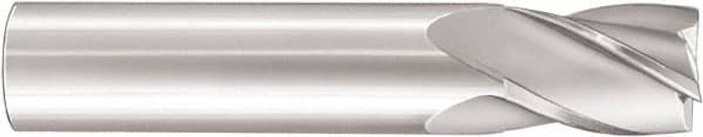 SGS 31654 Square End Mill:  0.1875" Dia, 0.375" LOC, 0.1875" Shank Dia, 2" OAL, 4 Flutes, Solid Carbide