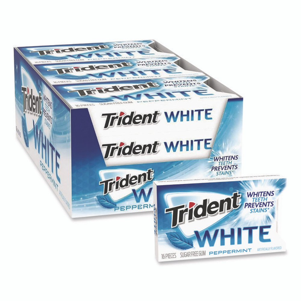MONDELEZ INTERNATIONAL Trident® AMC67608 Sugar-Free Gum, Peppermint, 12 Sticks/Pack, 9 Packs/Box