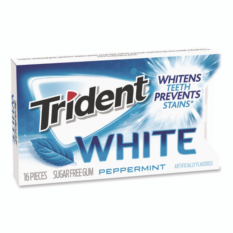 MONDELEZ INTERNATIONAL Trident® AMC67608 Sugar-Free Gum, Peppermint, 12 Sticks/Pack, 9 Packs/Box