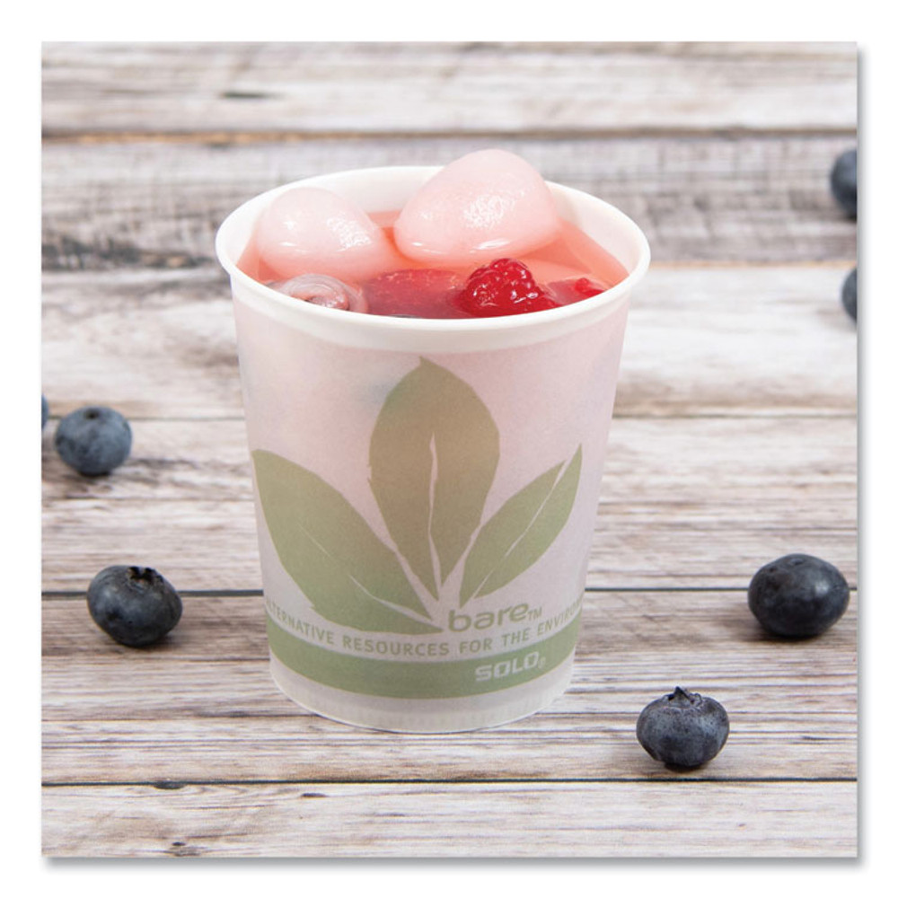 DART SOLO® R53BBJD110CT Bare Eco-Forward Paper Cold Cups, 5 oz, Green/White, 100/Sleeve, 30 Sleeves/Carton