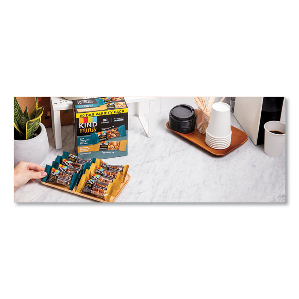 KIND LLC 27970 Minis, Salted Caramel and Dark Chocolate Nut/Dark Chocolate Almond and Coconut, 0.7 oz, 20/Pack