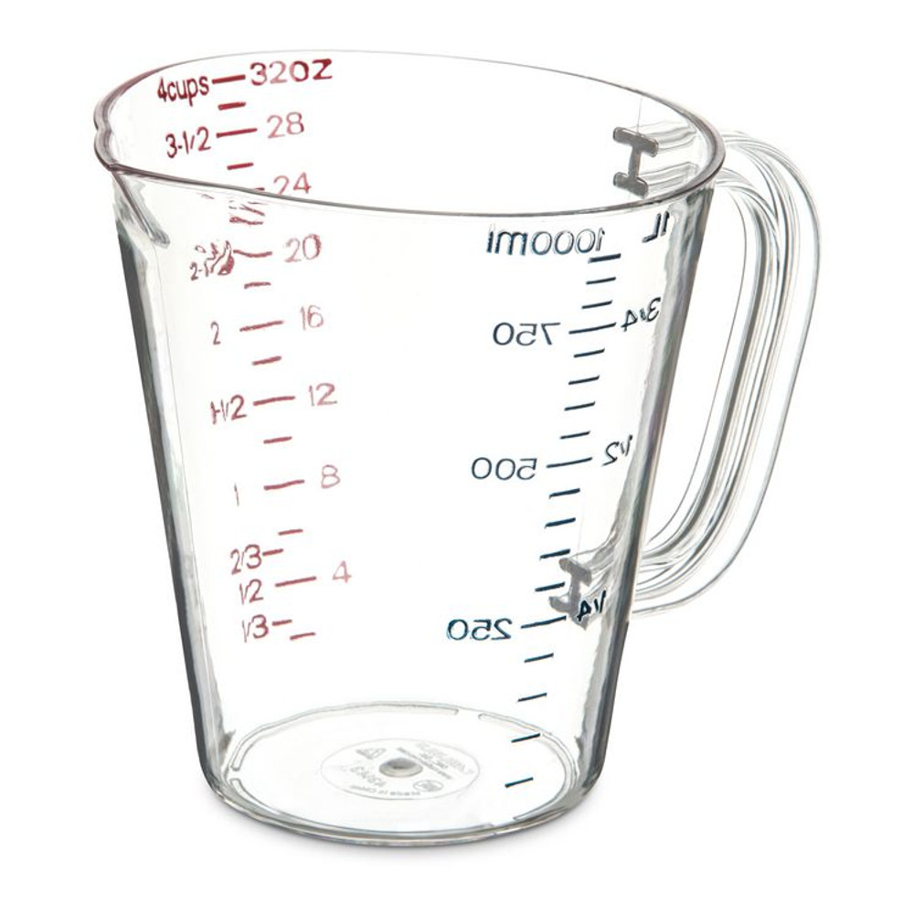 CFS BRANDS Carlisle 4314307 Commercial Measuring Cup, 1 qt, Clear