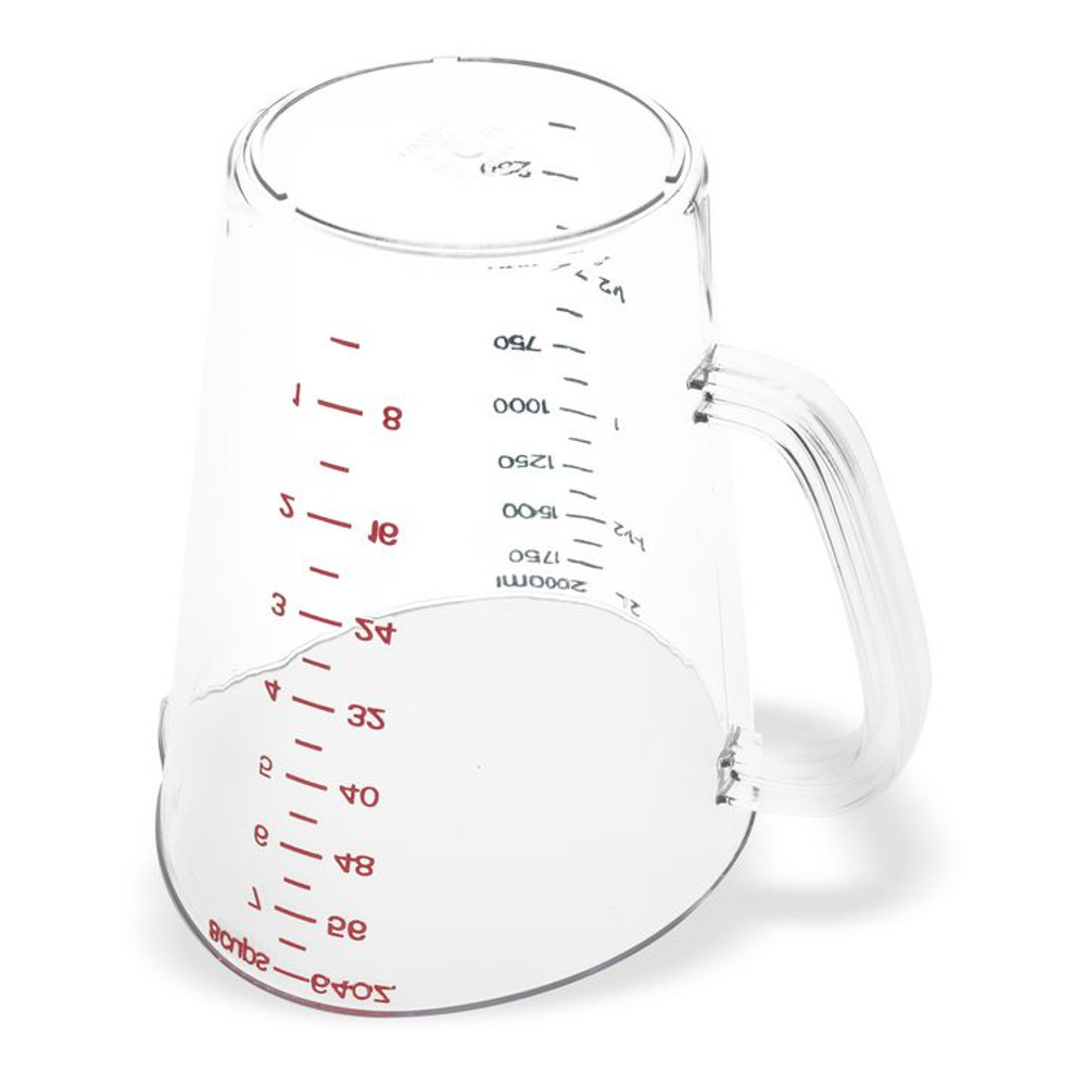 CFS BRANDS Carlisle 4314407 Commercial Measuring Cup, 0.5 gal, Plastic, Clear
