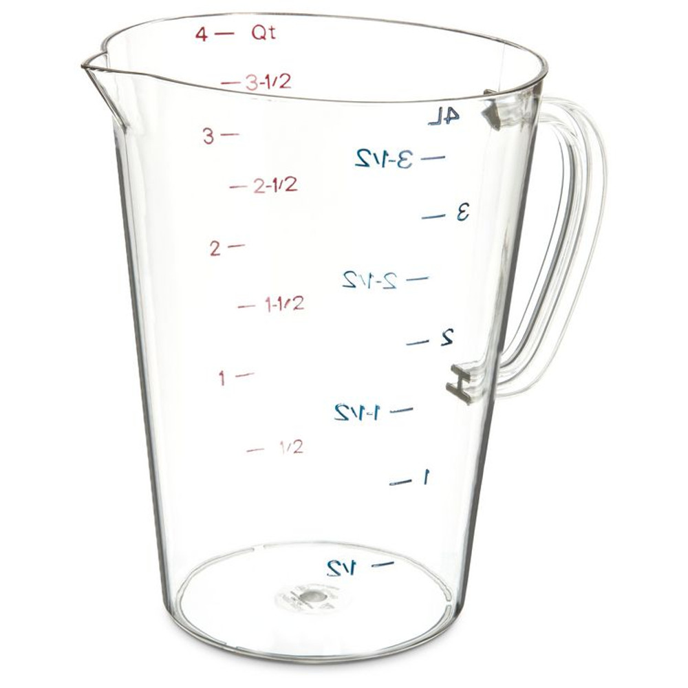 CFS BRANDS Carlisle 4314507 Commercial Measuring Cup, 1 gal, Clear