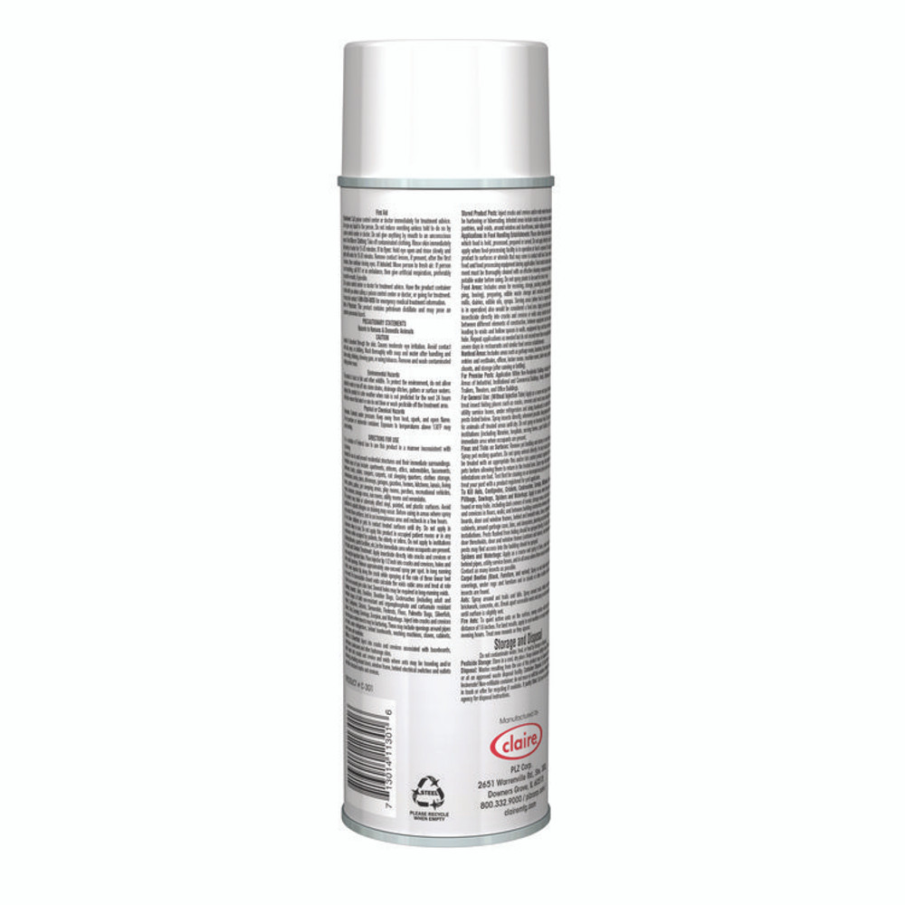 PLZ CORP Claire® 301 Fast Kill Residual Roach and Ant Killer, 15 oz Aerosol Spray, 12/Carton