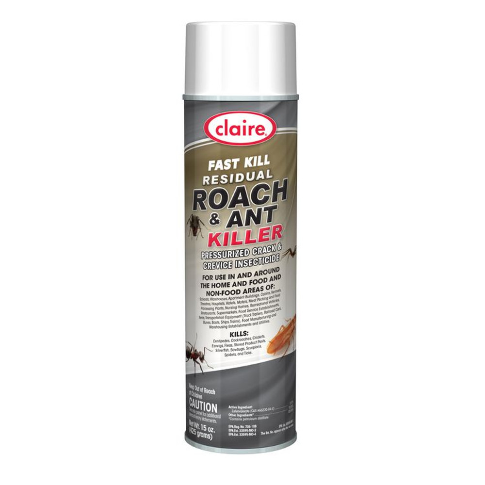 PLZ CORP Claire® 301 Fast Kill Residual Roach and Ant Killer, 15 oz Aerosol Spray, 12/Carton