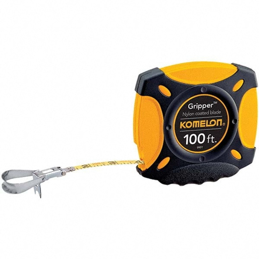 Komelon 9901 Tape Measure: 100' Long, 3/8" Width, Yellow Blade