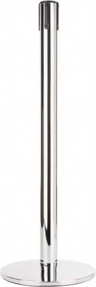 Tensator 889U-1P-RCVR Free Standing Retractable Barrier Post: Steel Post, Steel Base