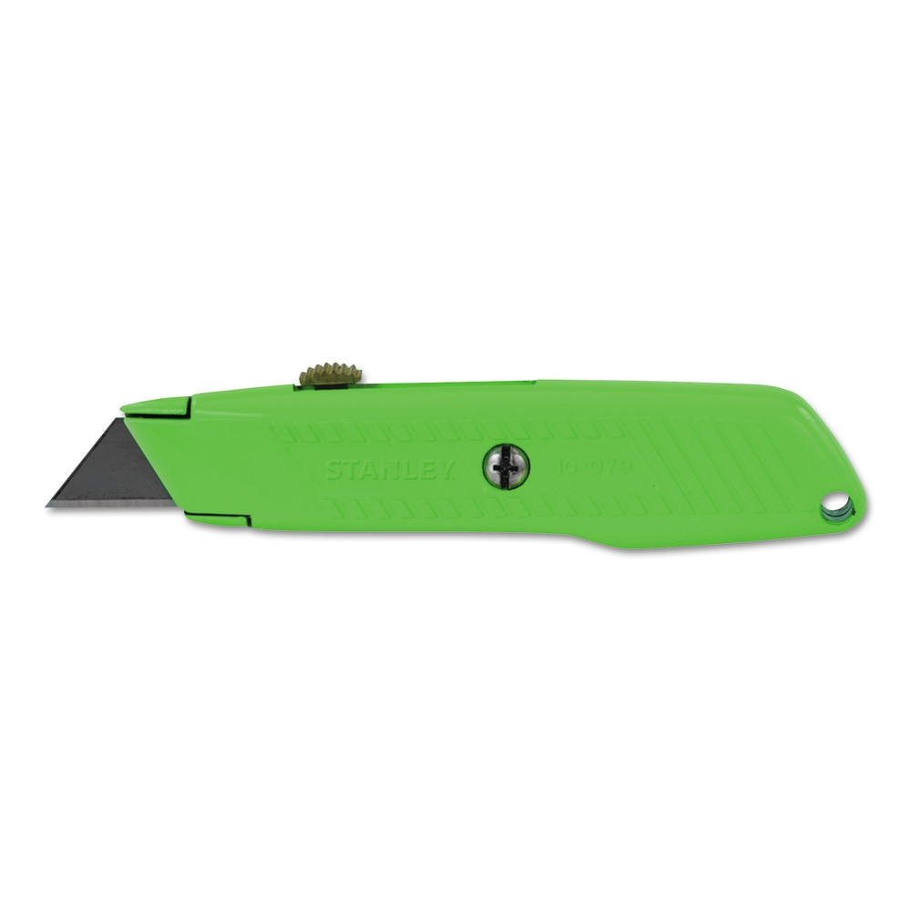 BLACK & DECKER/INDUS. CONST. 680-10-179 Interlock High Viz Retractable Utility Knife, 5-7/8 in L, Carbon Steel, Green