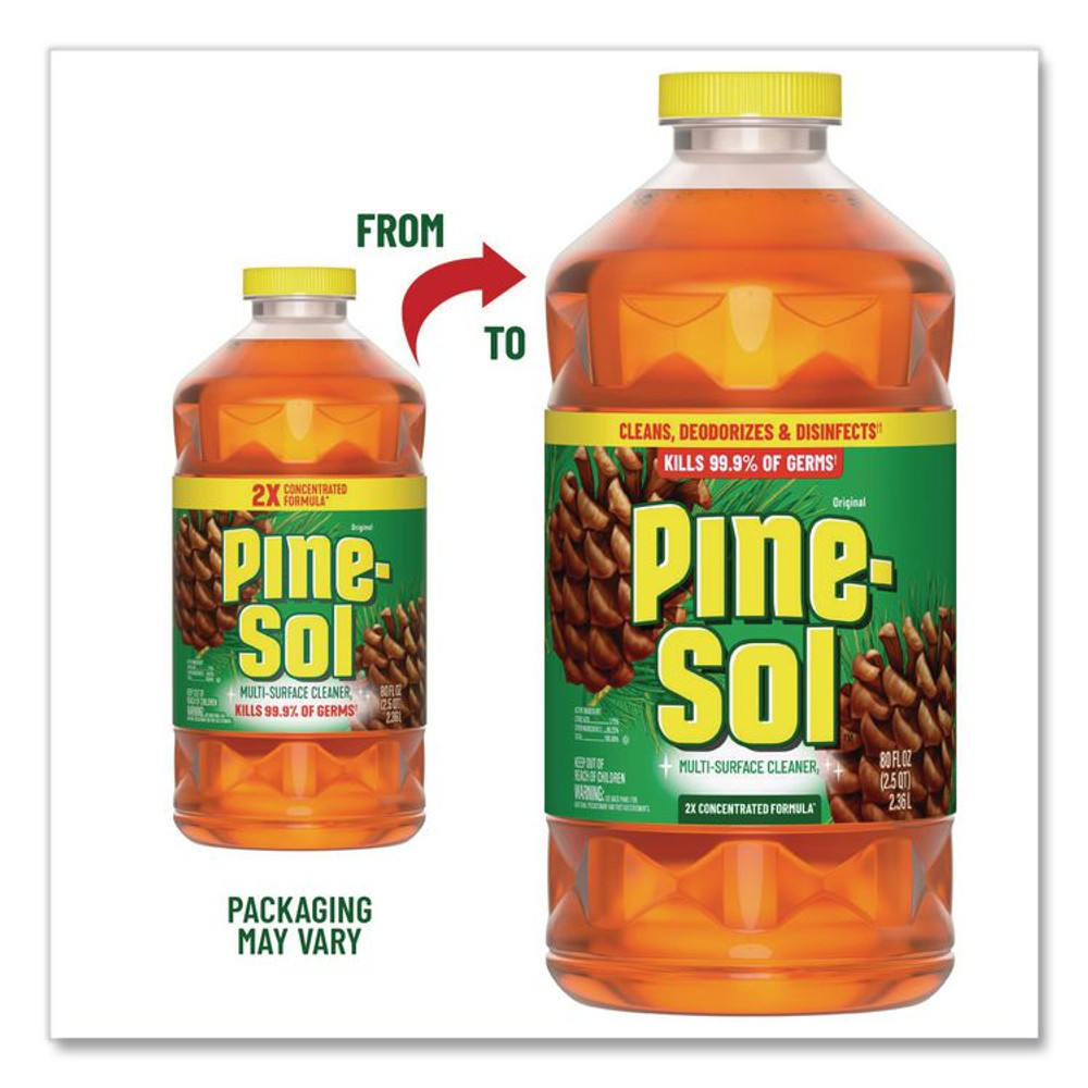 CLOROX SALES CO. Pine-Sol® 60160CT Multi-Surface Cleaner Disinfectant Concentrated, Pine Scent, 80 oz Bottle, 6/Carton