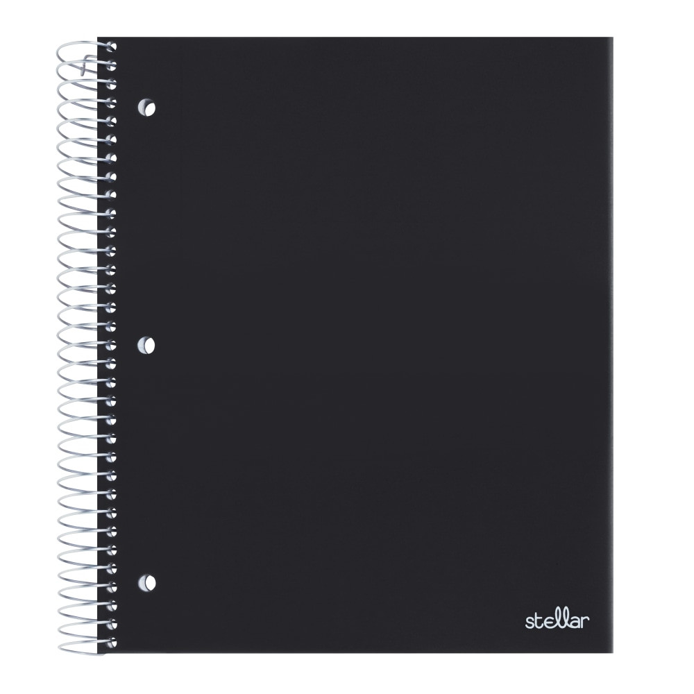 OFFICE DEPOT OD714900  Brand Stellar Poly Notebook, 8-1/2in x 11in, 3 Subject, College Ruled, 150 Sheets, Black