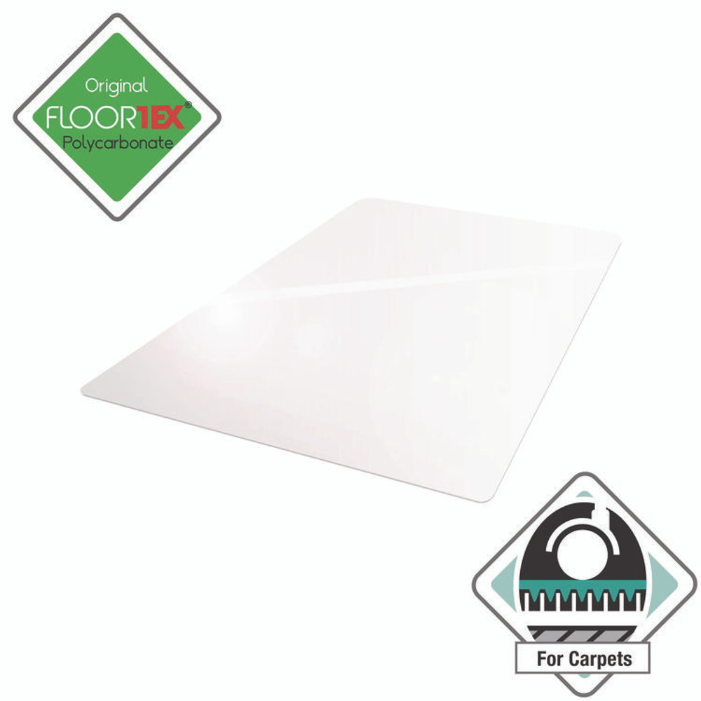 FLOORTEX ER1115223ER Cleartex Ultimat Polycarbonate Chair Mat for Low/Medium Pile Carpet, 48 x 60, Clear