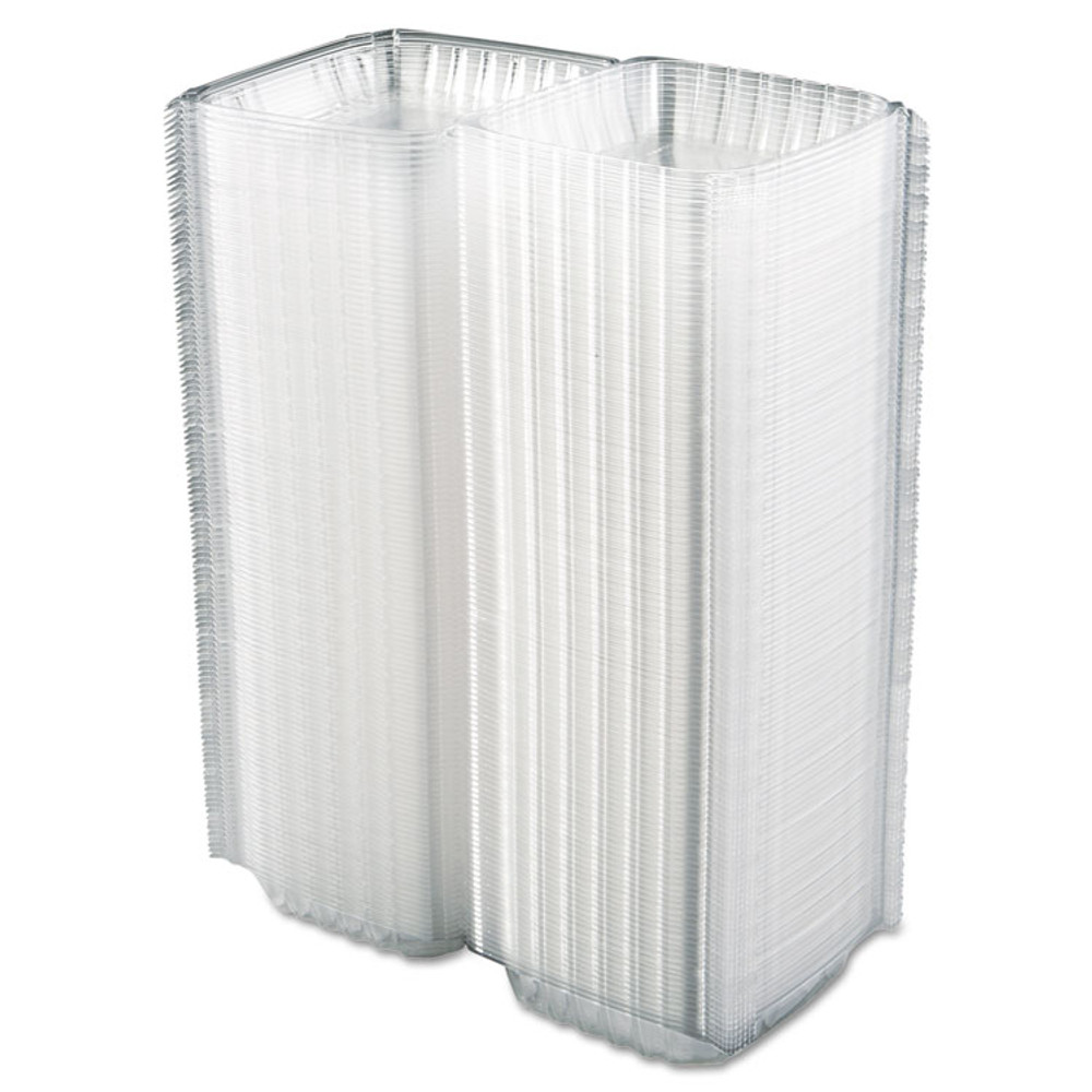 DART C90PST1 ClearSeal Hinged-Lid Plastic Containers, 8.3 x 8.3 x 3, Clear, Plastic, 250/Carton