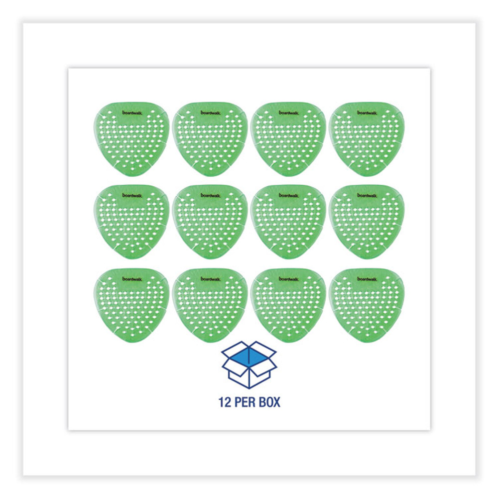 BOARDWALK GEMHMI Gem Urinal Deodorizer Screen, Herbal Mint Scent, Green, 12/Box