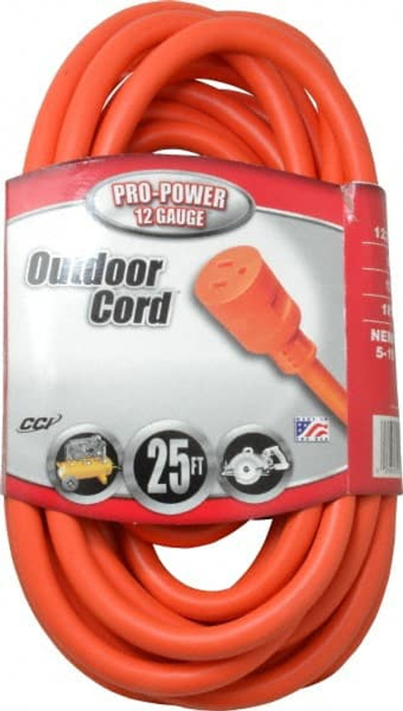 Southwire 2557SW0003 25', 12/3 Gauge/Conductors, Orange Indoor & Outdoor Extension Cord