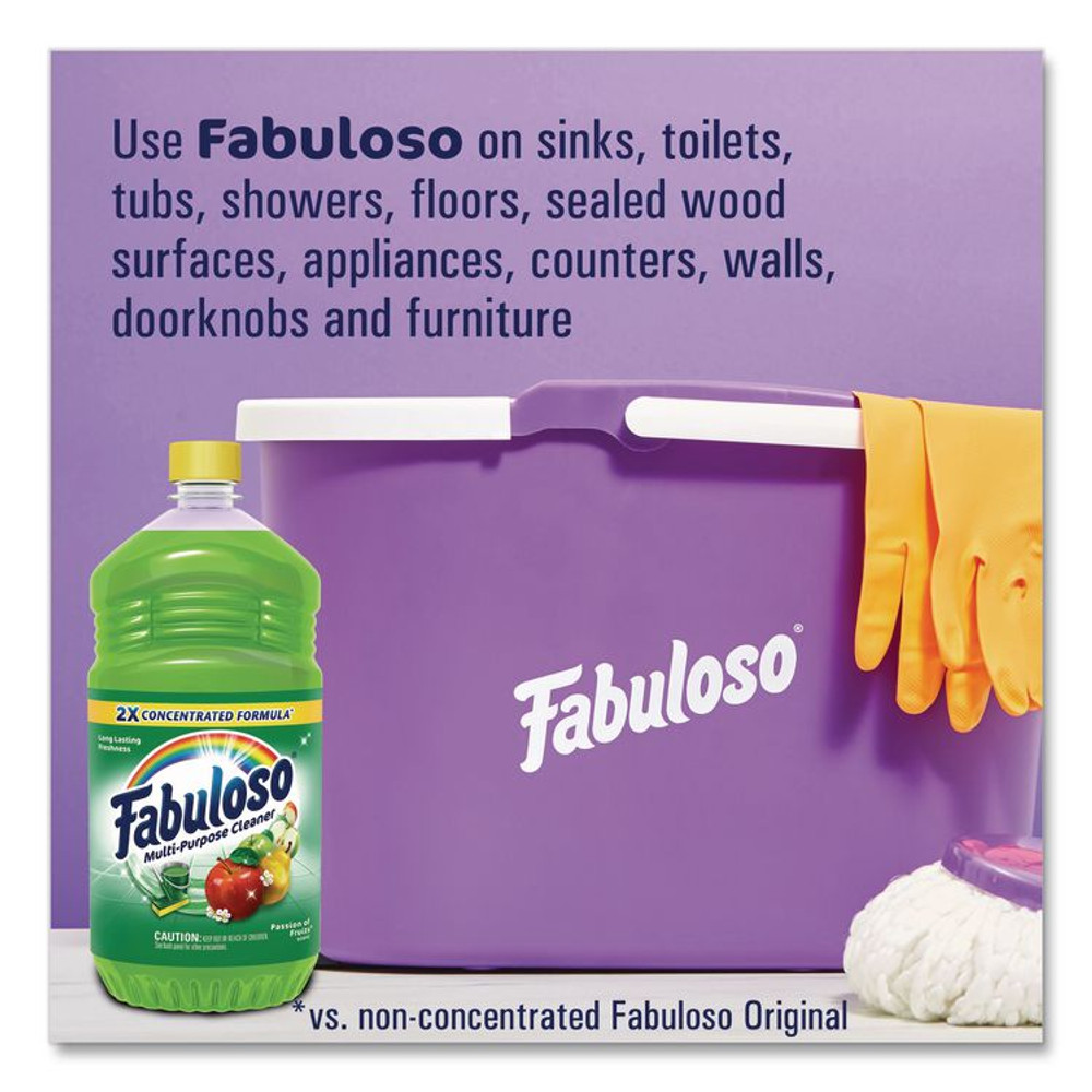 COLGATE PALMOLIVE, IPD. Fabuloso® 53043 Multi-use Cleaner, Passion Fruit Scent, 56 oz, Bottle, 6/Carton