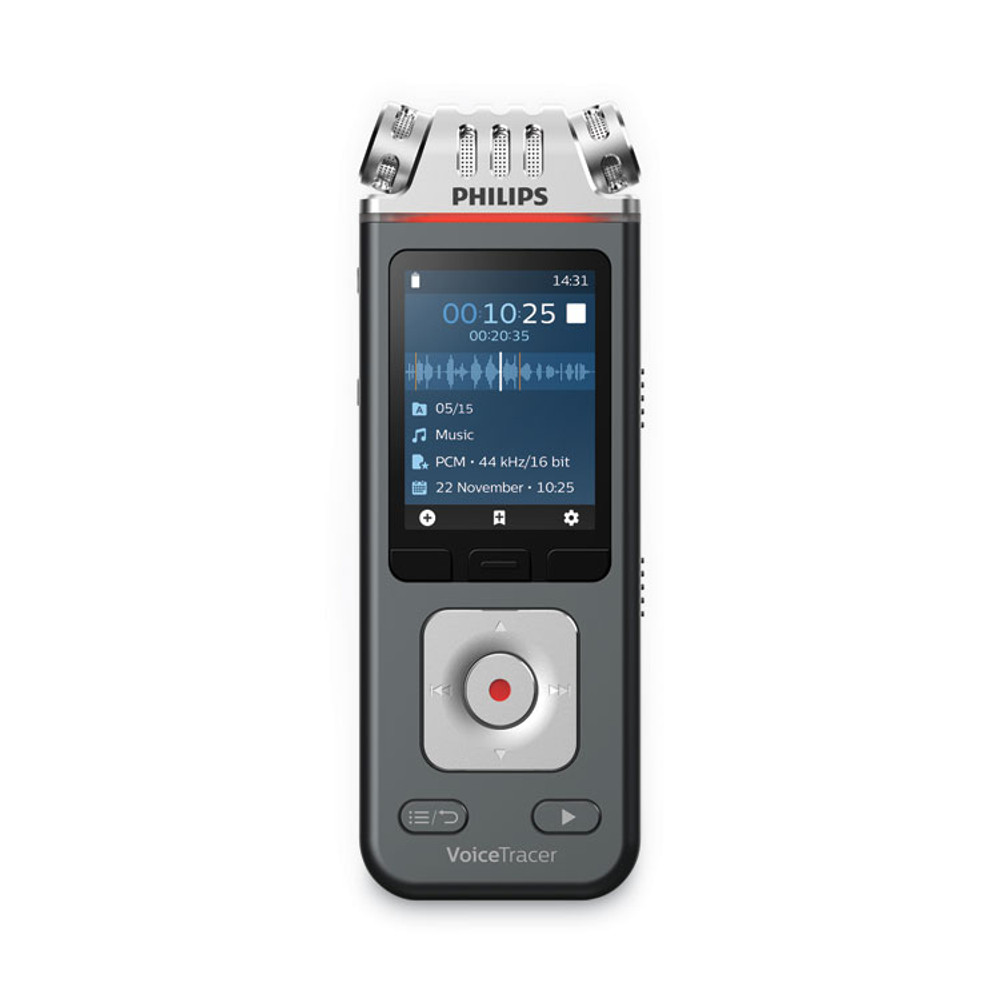 PHILIPS SPEECH PROCESSING DVT6110 Voice Tracer DVT6110 Digital Recorder, 8 GB, Black