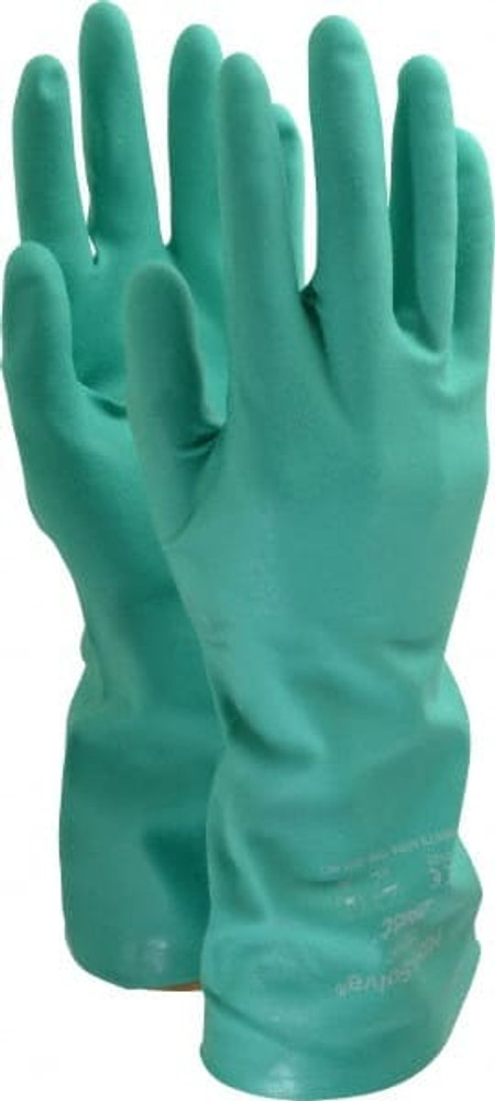 SHOWA 727-07 Chemical Resistant Gloves: Small, 15 mil Thick, Nitrile-Coated, Nitrile, Unsupported
