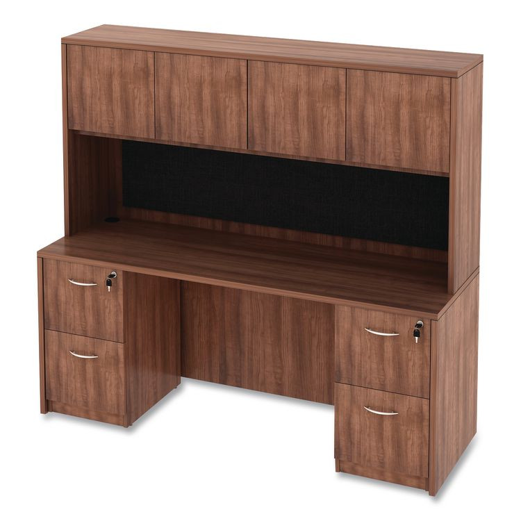 ALERA VA287215WA Alera Valencia Series Hutch with Doors, 4 Compartments, 70.63w x 15d x 35.38h, Modern Walnut