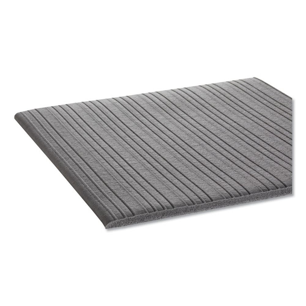 CROWN MATS & MATTING FJS736GY Ribbed Vinyl Anti-Fatigue Mat, Rectangular, Gray Ribbed Surface, 27" x 36"