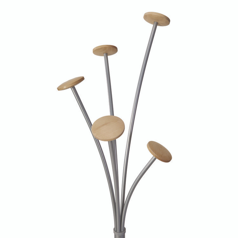 ALBA PMFESTWM Festival Coat Stand with Umbrella Holder, Five Knobs, 13.97 x 14 x 73.62, Gray