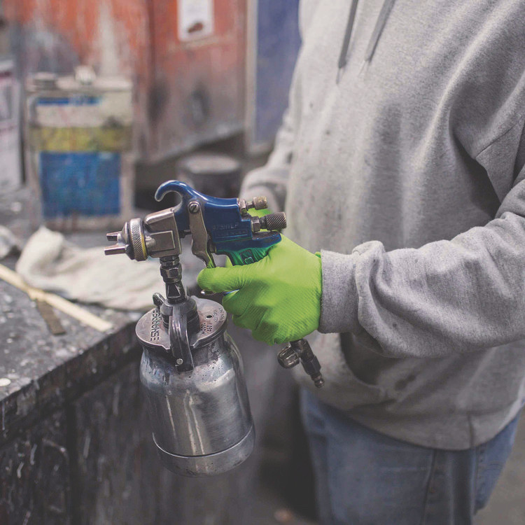 AMMEX CORPORATION GloveWorks® by GWGN44100CT Heavy-Duty Industrial Nitrile Gloves, Powder-Free, Medium, 8 mil Thick, 9.5" Long, Green, 100/Box, 10 Boxes/Carton