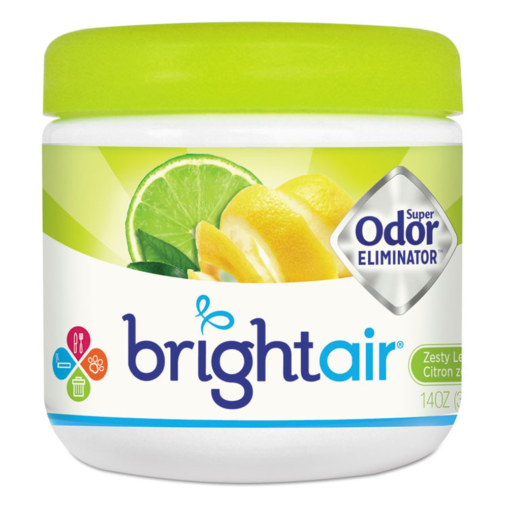 BRIGHT AIR 900248EA Super Odor Eliminator, Zesty Lemon and Lime, 14 oz Jar