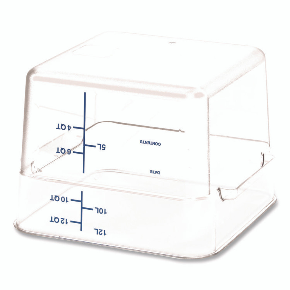 CFS BRANDS Carlisle 1195407 Squares Polycarbonate Food Storage Container, 12 qt, 11.13 x 11.13 x 8.25, Clear, Plastic