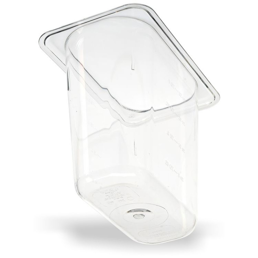 CFS BRANDS Carlisle 3068807 StorPlus Polycarbonate Food Pan, 1.4 qt, 4.25 x 6.93 x 6, Clear, Plastic