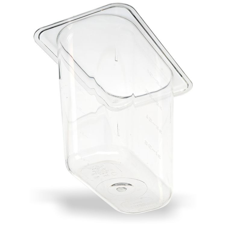 CFS BRANDS Carlisle 3068807 StorPlus Polycarbonate Food Pan, 1.4 qt, 4.25 x 6.93 x 6, Clear, Plastic