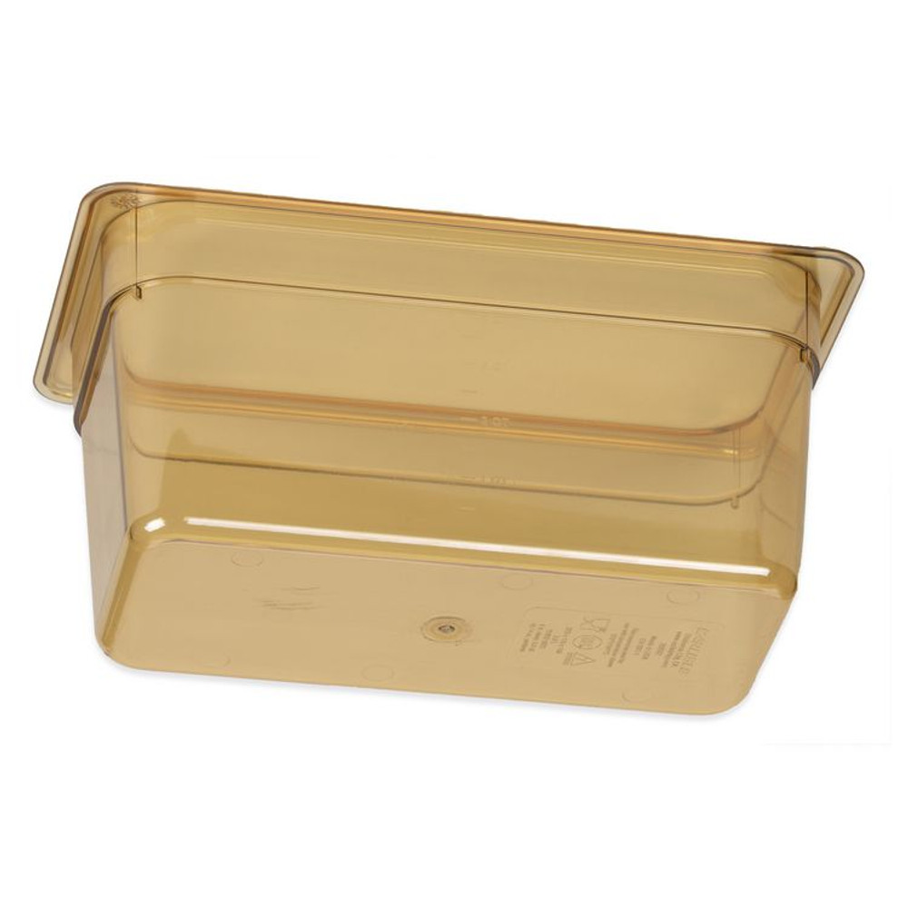 CFS BRANDS Carlisle 3086213 StorPlus High Heat Food Pan, 5.7 qt, 12.75 x 12.75 x 6, Amber, Plastic