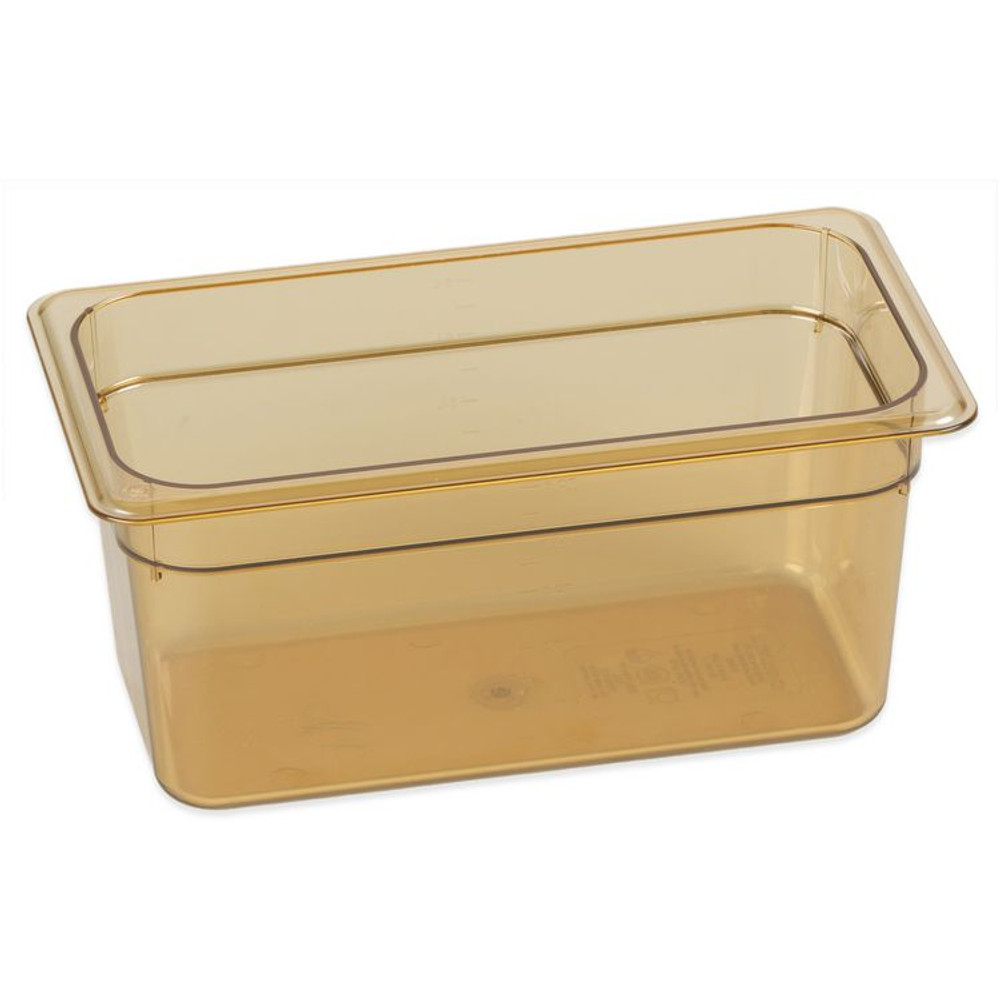 CFS BRANDS Carlisle 3086213 StorPlus High Heat Food Pan, 5.7 qt, 12.75 x 12.75 x 6, Amber, Plastic