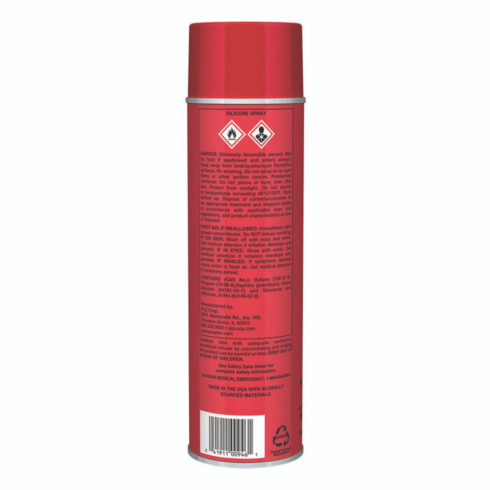 PLZ CORP Sprayway® 946 Silicone Spray Release Agent, 11 oz Aerosol Spray, 12 Cans/Carton